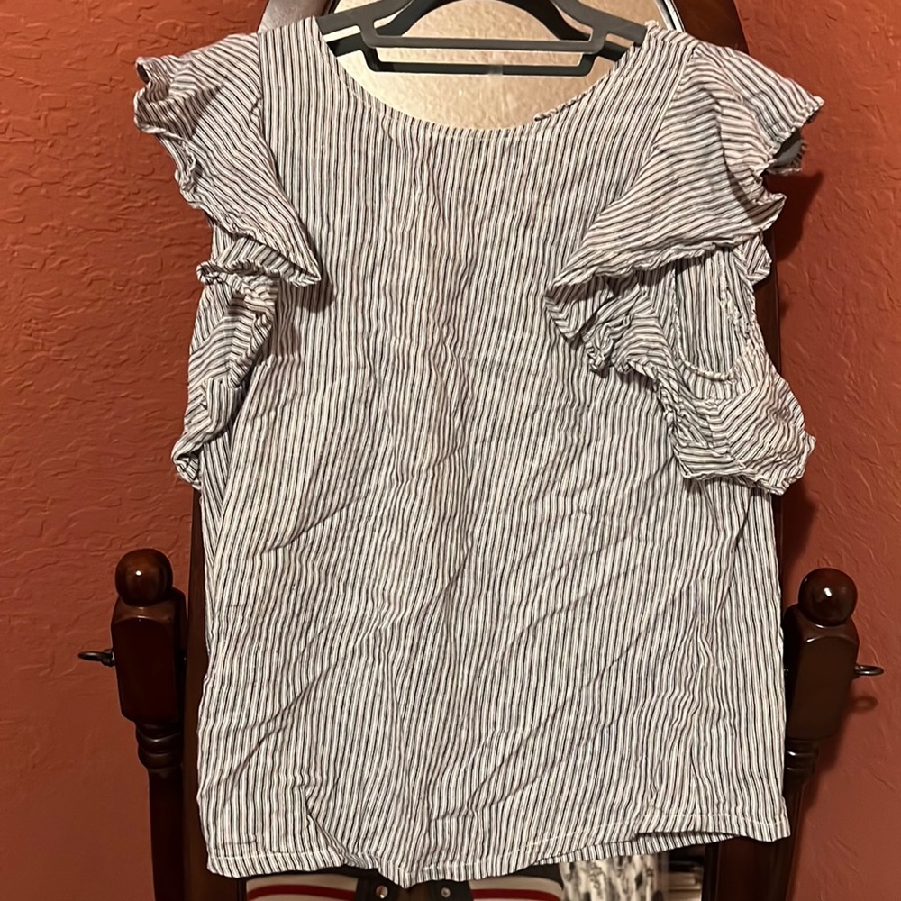 JCrew ruffle sleeve top
